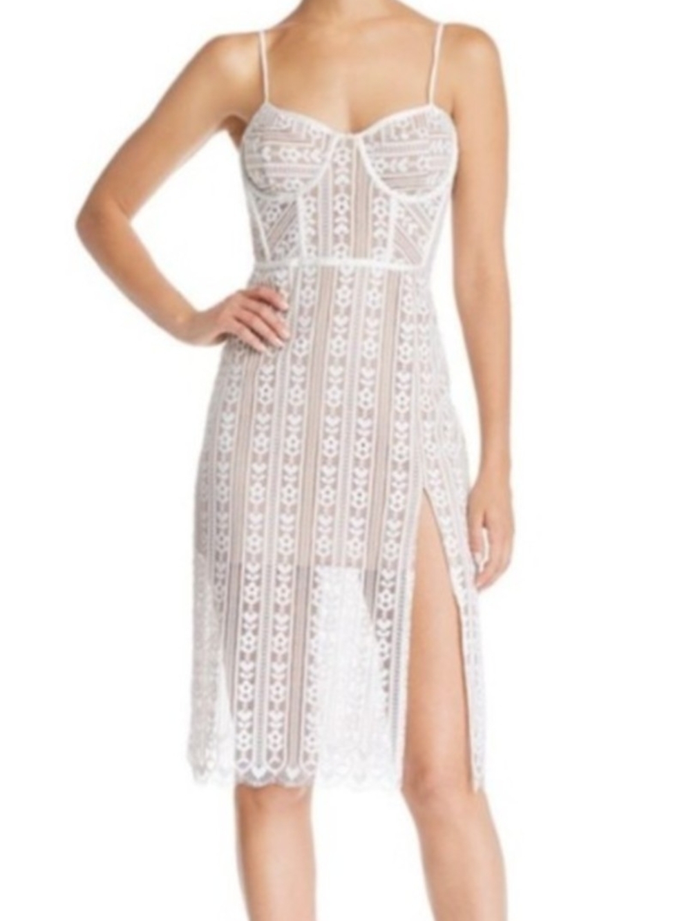 For Love & Lemons Dakota White Lace Dress